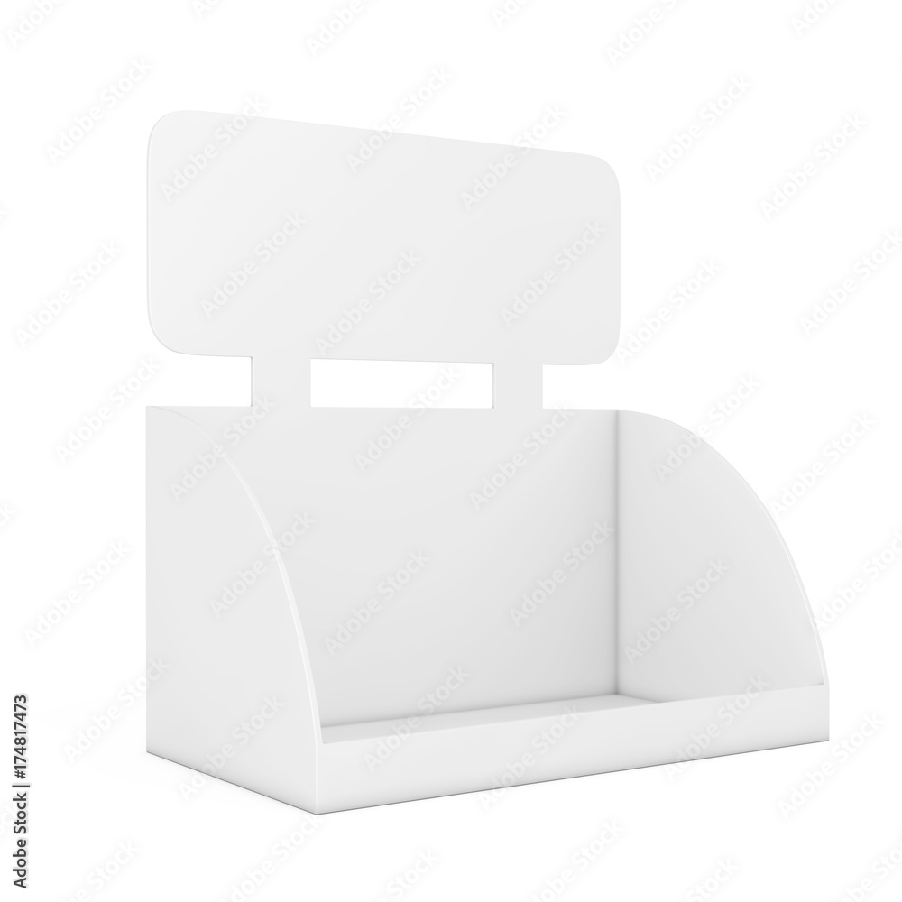 Fototapete blank empty box display for products promotion with copy space for yours design. 3d rendering