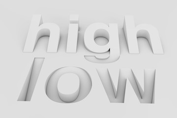 Abstract High and Low Sign. 3d Rendering