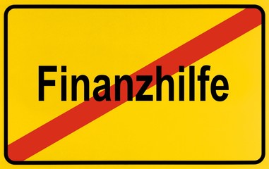 City limits sign, symbolic image, end of financial aids