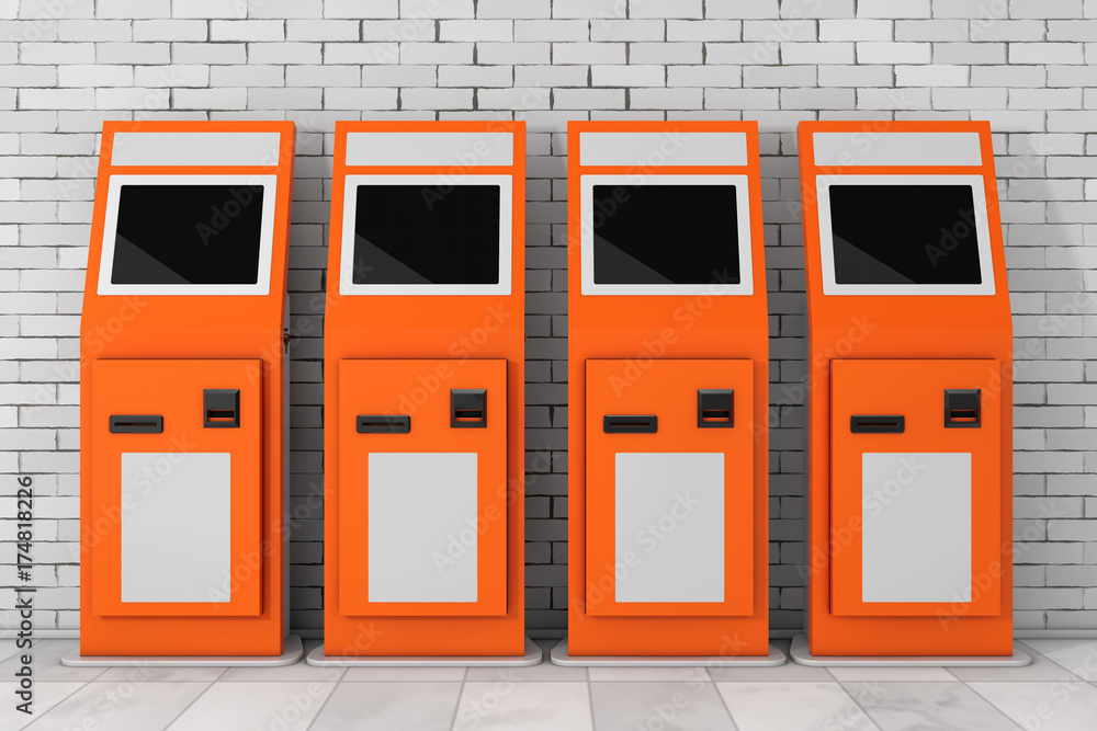 Aufkleber electronic pay terminal. 3d rendering
