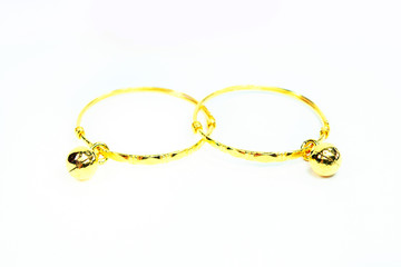 Gold bracelet isolated on white