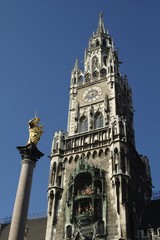 Fototapeta na wymiar New Town Hall, Town Hall tower, Munich, Germany, Europe