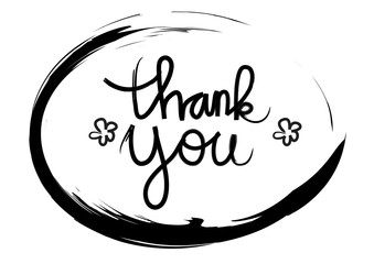 Thank You handwritten inscription	