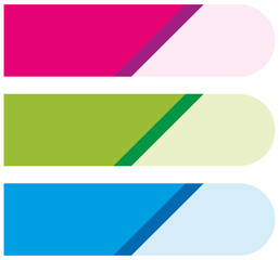 Fototapeta premium Banner template with pink green and blue