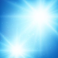 Background with light in blue sky