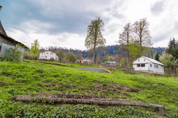 Plateau with Mountain Houses