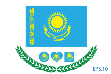 Vector illustration of Kazakhstan flag. eps 10
