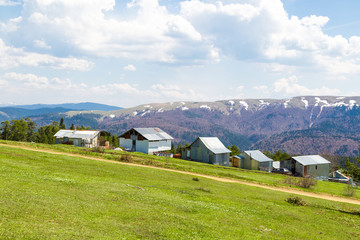 Fototapeta na wymiar Sakarca Plateau with Mountain Houses