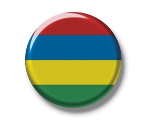 Button badge, flag of Mauritius