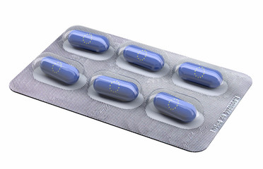 Pills with European flag in a blister pack