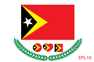 Vector illustration of Timor-Leste, flag. eps 10