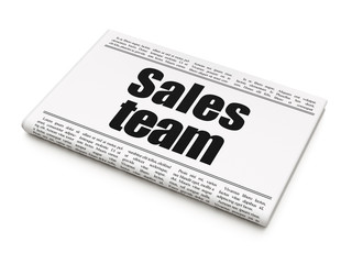 Marketing concept: newspaper headline Sales Team