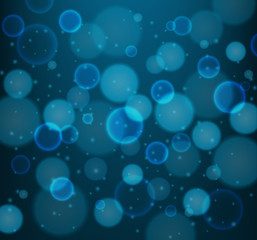Background design with bubbles on blue