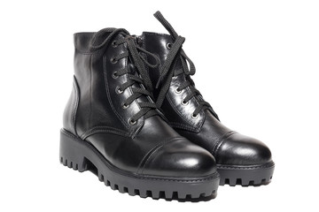 Female winter leather shoes