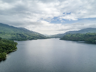 Aerial view of the bonnie banks of Loch Lomond, Scotland