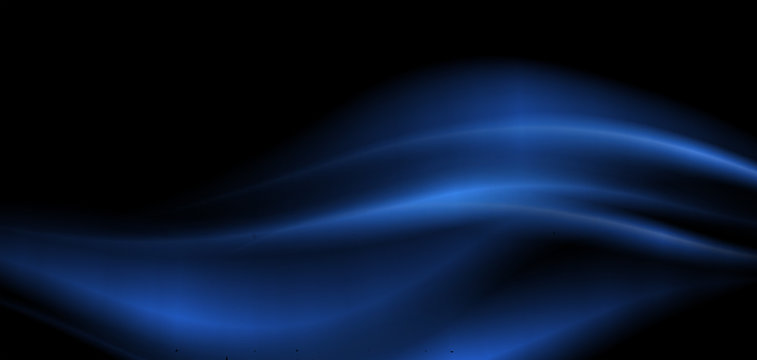 Background design with blue waves on black background