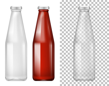 Tall bottle design with red liquid