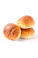 Butter roll on white background