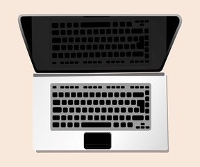 Fototapeta na wymiar open laptop, object design isolated vector on white illustration. 