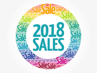 2018 SALES word cloud collage, business concept background