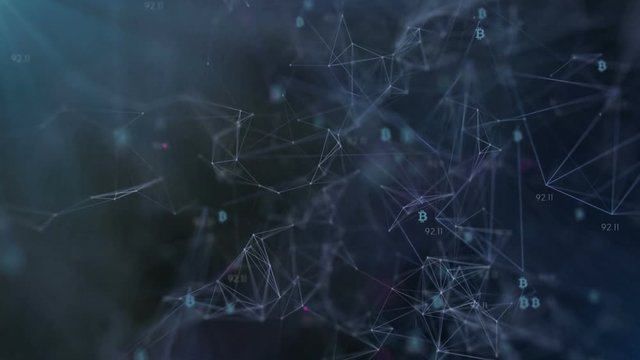 bitcoin revolves in the world monetary system.cinematographic background. seamless loop.