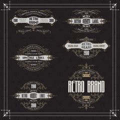 4 vintage typographic label premium - vector