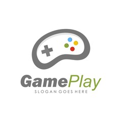 Game console and video games stick logo design template
