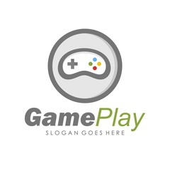 Game console and video games stick logo design template