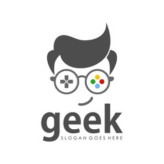 Geek logo design template