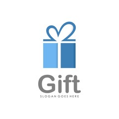 Gift and box surprise logo design template