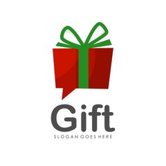 Gift and box surprise logo design template