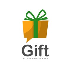 Gift and box surprise logo design template