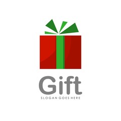 Gift and box surprise logo design template