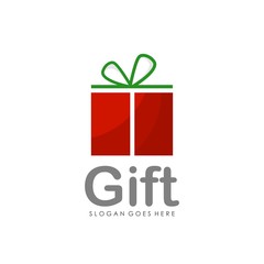 Gift and box surprise logo design template
