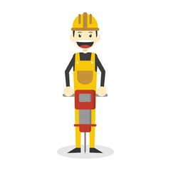 Construction worker character design illustration 