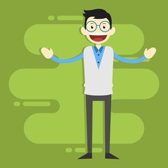 Young manager and businessman character illustration