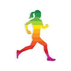 Running and marathon logo design template
