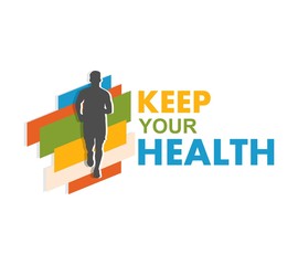 Running and marathon logo design template