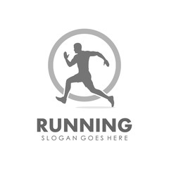 Fototapeta na wymiar Running and marathon logo design template
