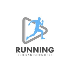 Fototapeta na wymiar Running and marathon logo design template