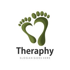 Footprint and reflexology logo template design