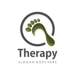 Footprint and reflexology logo template design