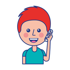 young man speaking using his mobile phone