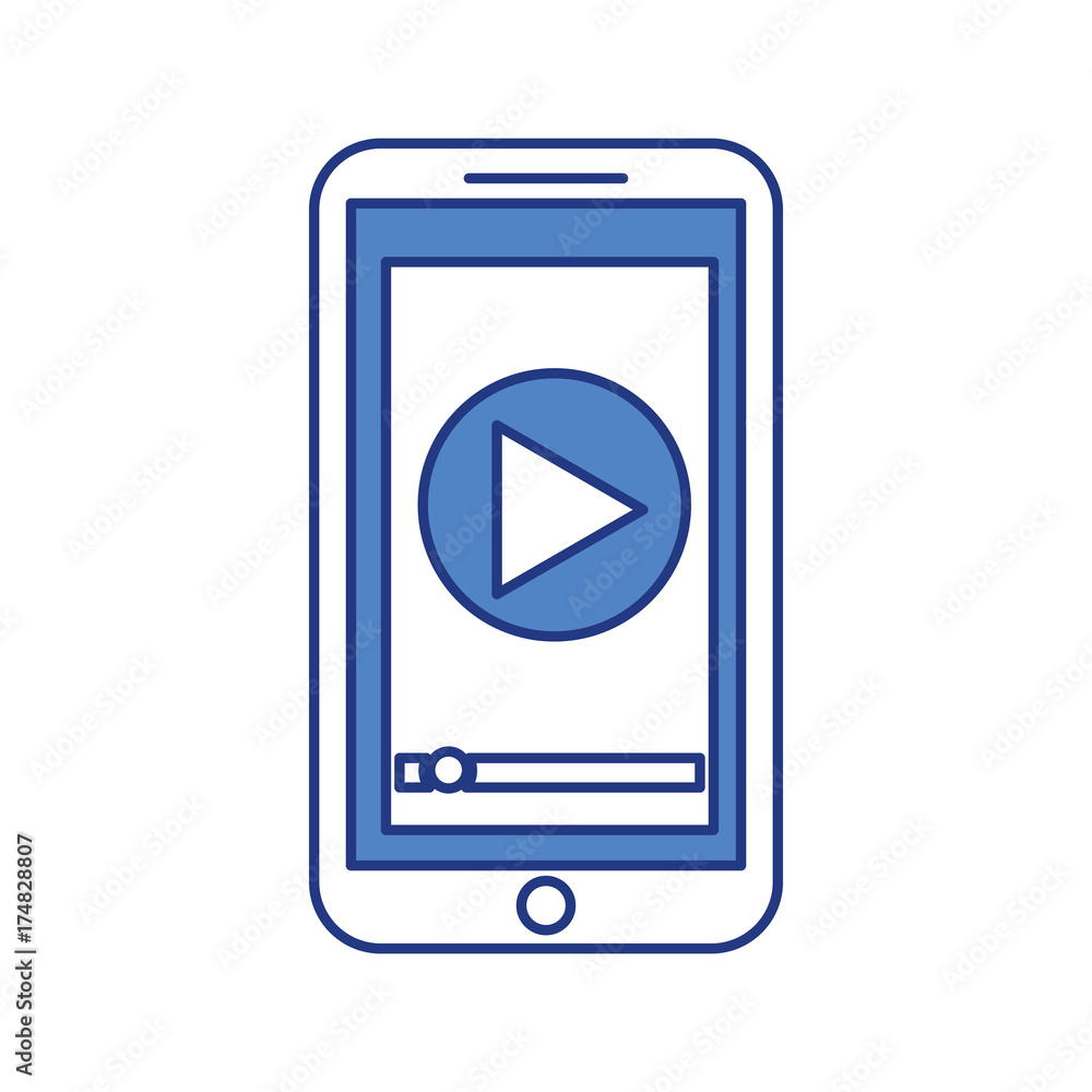 Poster smartphone player button app connection internet