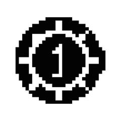 Obraz premium pixelated coin game icon
