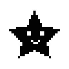 pixelated star kawaii icon