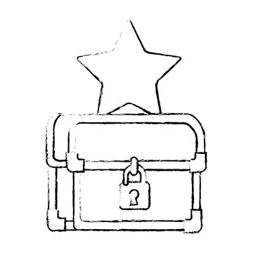pixelated treasure chest with star