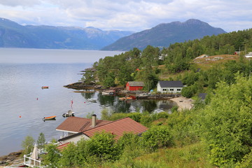 Hardangerfjord in south western Norway in the summer.