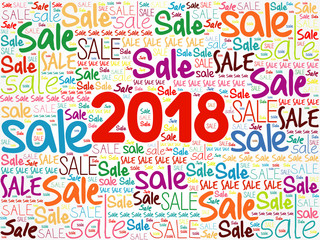 2018 SALE word cloud collage, business concept background