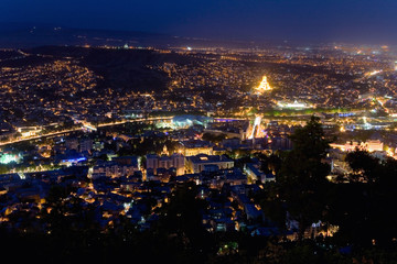 Fototapeta na wymiar City of Tbilisi from a height.